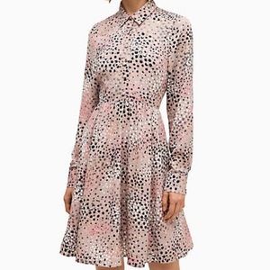 Kate Spade Taupe Soirée Dot Shirt Midi Dress Size 4